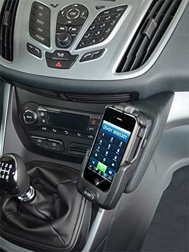 KUDA Handyhalterung passend für Ford C-Max ab 12/2010 & ab 2015 - Telefonkonsole für Smartphones, Handy, Navi und mehr - Kunstlederkonsole, schwarz, 095745