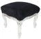 Casa Padrino Barock Fußhocker Schwarz/Silber - Hocker Möbel