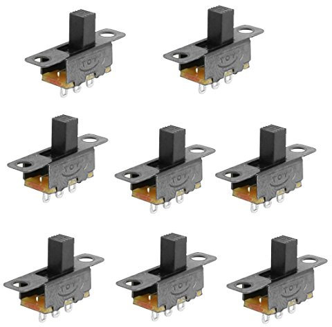 sourcing map 8 Pcs 2 Position SPDT 1P2T Panneau montage Défilement Interrupteur 3 soudure