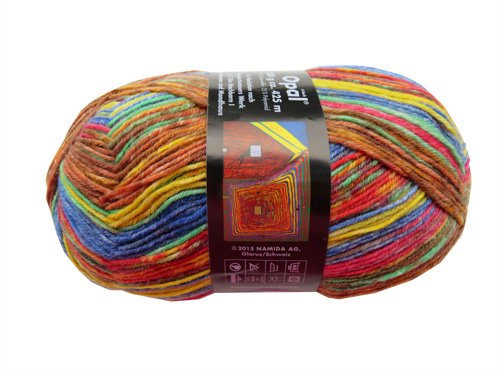 OPAL Sockenwolle Hundertwasser Die Nachbarn I Spiralsonne 4 fdig Nadelstrke 2,5 75 % Schurwolle, 25 % Polyamid 100 g ca 425 m