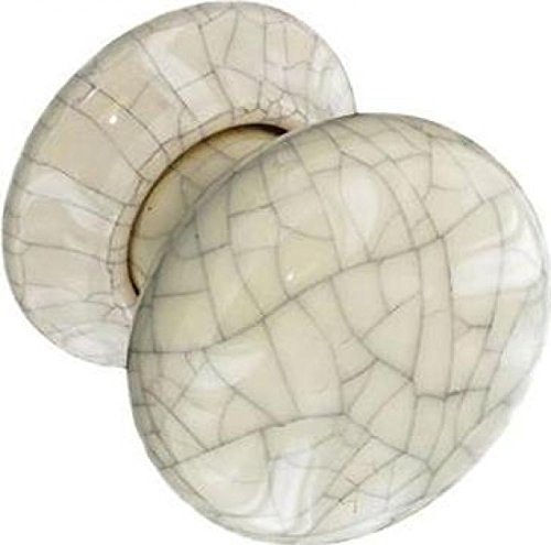 Ceramic Door Knob Set 60mm Cracked Cream(Purple Hue)