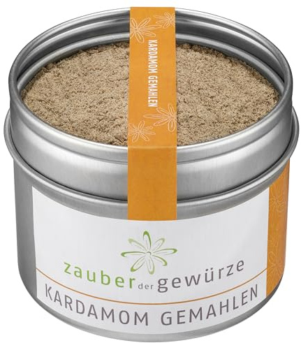 Zauber der Gewürze Kardamom Gemahlen – Kardamompulver zum Verfeinern von Süßspeisen und herzhaften Gerichten – Leicht zitroniges Aroma, 40 g