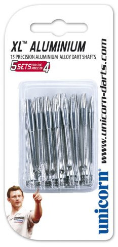 Unicorn Aluminium XL Aluminiumschaft (5 Stück) – Silber, Medium, 45.6 mm