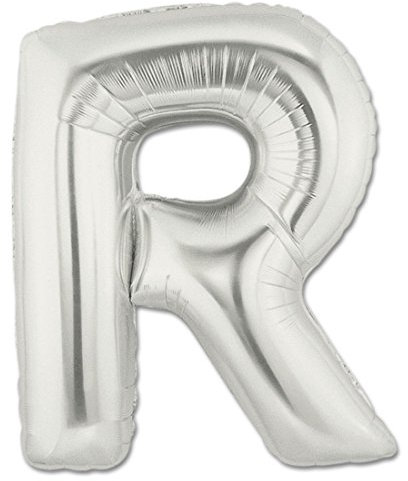 Grabo XXL Riesen Buchstabe Folienballon 102 cm (40) Farbauswahl – Perfekte Deko für Geburtstage, Jubiläen & Feiern – Happy Birthday - für Helium und Luft! Wiederverwendbar! (Silber, R)