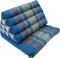 GURU SHOP Thaikissen, Dreieckskissen, Kapok, Tagesbett mit 1 Auflage - Türkis/grau, 30x50x75 cm, Asiatisches Sitzkissen, Liegematte, Thaimatte