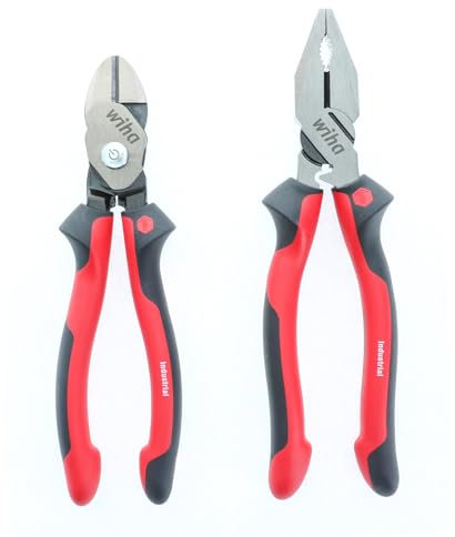 Wiha 30941 2 Piece Industrial SoftGrip Pliers and Cutters Set