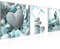 Runa Art Bilder Feng Shui Steine 3 Teilig Bild auf Vlies Leinwand Deko Wohnzimmer Schlafzimmer 90 x 30 cm Strand Türkis Grau 501634b