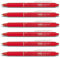 Pilot Frixion Clicker rot mit löschbarer Kugelschreiber, feine Spitze, 0,7 mm Spitze 0,35 mm Strichbreite Blrt-Fr7 (6 Stück)