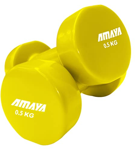 AMAYA Sport – Vinyl Hanteln (Set 2 Stück.), gelb, 0,5 kg