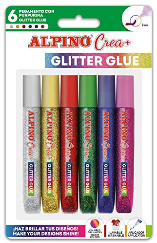 Alpino 944449 - Colle Glitter glue classic - Pack 6 unités