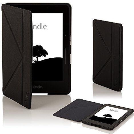 Forefront Cases Étui pour Amazon Kindle Voyage (2014 Modèle) - Noir - Mince, Léger et Protection Étui, Automatique Veille/Réveil Coque pour Kindle Voyage (Origami Stand Design)