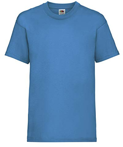 FRUIT OF THE LOOM Unisex Kids Valueweight Short Sleeve T Shirt, Blue (Azure Blue), 3-4 Years UK