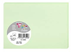 Clairefontaine 1350C Packung mit 25 Karten Pollen in Format C6, 110 x 155mm, 210g, Grün