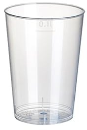 Papstar 16134 1-Karton 35 x 40 Trinkbecher, PP 0.1 Liter, Durchmesser 5.2-7.4 cm, transluzent unzerbrechlich (1 Karton = 1400 Stück)