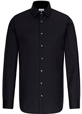 Seidensticker Herren Shaped Bügelfrei Kent Langarm Business Shirt, Schwarz, 42 EU