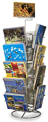 Gerso présentoir pivotant de cartes 18 motifs 105x150 130x180mm pour comptoir présentoir de cartes postales pour cartes de vœux