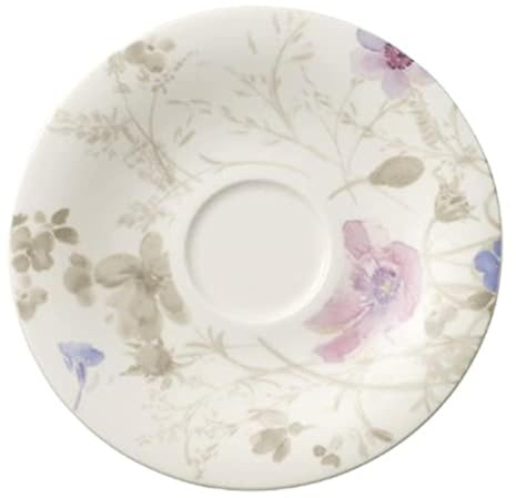 Villeroy & Boch Mariefleur Gris Basic, Kaffee-Untertasse, 16cm, Premium Porzellan, Bunt