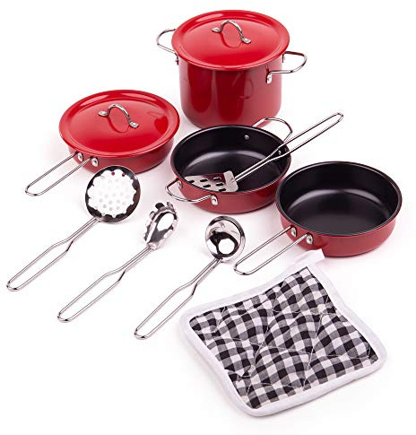 Tidlo Non-Stick Cookware Set (11 Pieces) - Pretend Play