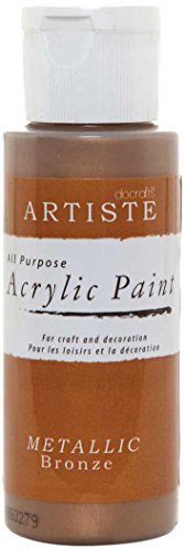 Artiste Acrylic Paint 59ml 2Oz Metallic Bronze, Quick-Drying Professional Art, Craft and Hobby Artists Paint, Vibrant Colour, Water-Based Paints Cover All Surfaces with Ease, Ideal for Travel Artists