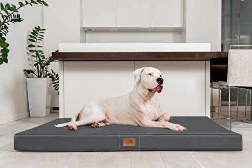 tierlando® Oscar VISCO Orthopädische Hundematte Matratze Kunstleder Hundebett: Größe OS6 150cm | Farbe: LL-02 Graphit
