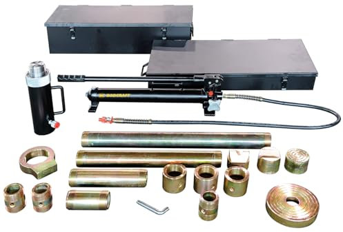 Rodcraft HRS20 Werkzeug-Set: Vollhydraulischer Richtsatz, Kapazität 20 Tonnen, inklusive Zubehör, in Zwei Metallboxen, Zubehör in Stahl mit Gewindeanschluss, 2-stufige Handpumpe (700 bar),