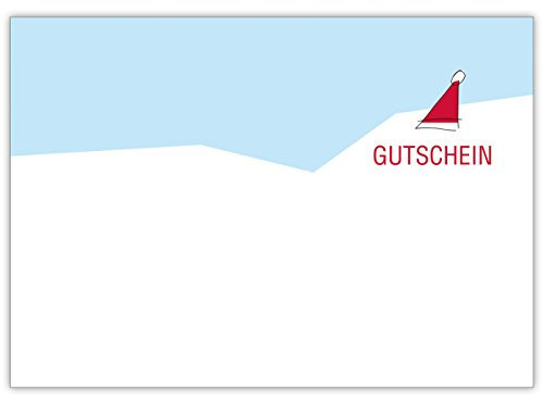 16x Weihnachtskarten Geschenkgutschein (Mengenrabatt) z.B. für die beste Freundin mit Weihnachtsmann/ Nikolaus Mütze: Gutschein • besondere Grusskarte mit Umschlag für Familie und Freunde