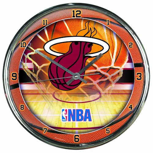 WinCraft NBA Miami Heat Chrome Clock, 12 x 12