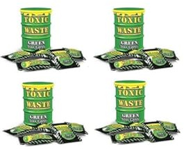 4 x caramelle verdi tossiche per caramelle – sapori ultra acidi (kiwi, lime, pera, melone, mela)