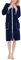 Aquarti Accappatoio Corto con Cerniera Maniche 3/4 Donna, Blu Scuro, XXL
