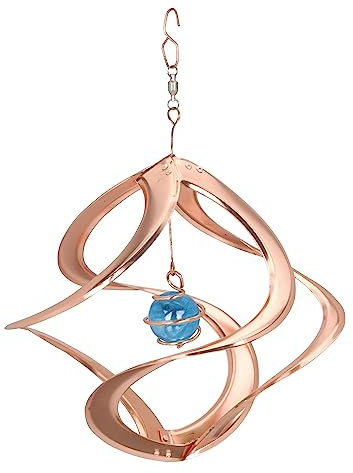Red Carpet Studios 31051 Windspiel für Innen- und Außenbereich, klein, Cosmix, 28,9 cm, Kupfer – Planet