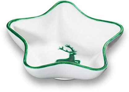GMUNDNER KERAMIK Sternschale Stella Grösse: l= 14 cm x b= 14 cm x h= 3.9 cm grüner Hirsch Geschirr, handgemacht in Österreich