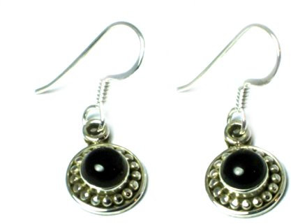 Schwarz Onyx Ohrringe 925 Sterling Silber – (boer3005141)