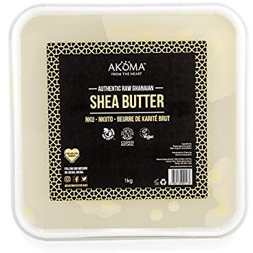 Authentic RAW Shea Butter, Cosmos Natural Certified, Vegan, Fairly Traded, 1.00kg
