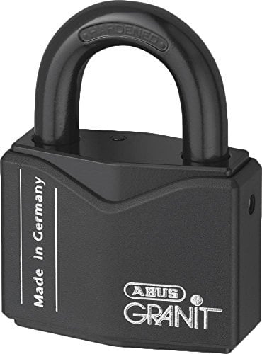 ABUS Granit Padlock 37RK/55 - Hardened Steel, Security Level 10, 2 Keys | ABUS-Plus disc cylinder, double shackle lock, corrosion-resistant Black Granite coating — for warehouses & industrial use