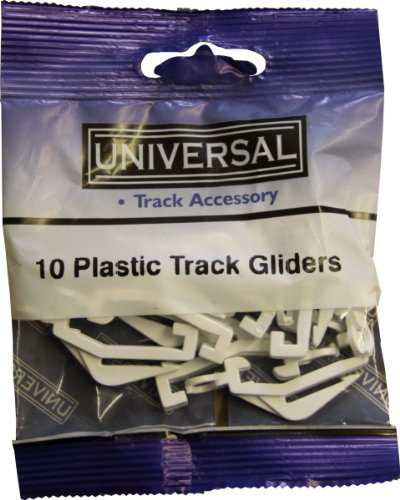 Sunflex/Universal Curtain Track Gliders White - Pack of 10