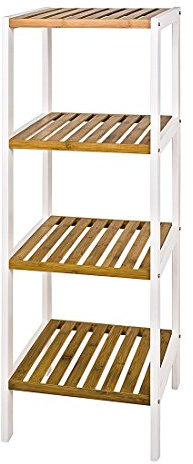 HAKU Rack Nature, White, Bamboo, Mdf - Dim.: W 35 cm X H 112 cm X D 33 cm, Style: Scandinavian