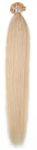 50 Strands Nail U Tip Remy Human Hair Extensions Blonde 24# Pre Bonded Natural Straight 0.5g/strand 18 inch