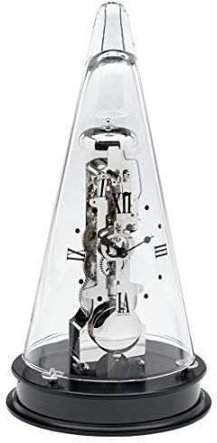 Hermle 22995-740791 Mechanische Tischuhr mit Verglasung, Schwarz, Ø 18cm x 35cm