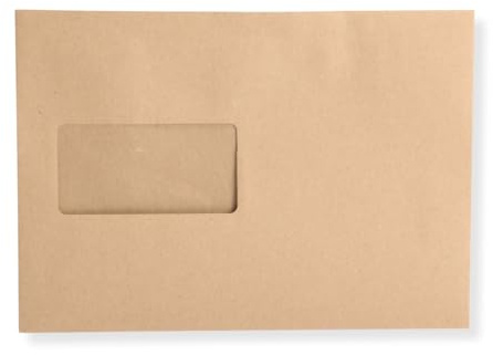 1000 Stück Versandtaschen Briefumschlag C5 A5 braun selbstklebend mit Fenster 229x162 mm SK