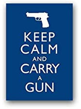 Aufkleber/Sticker Keep Calm and Carry a Gun Waffe Weapon Pistole 5x7cm A2100