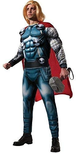 Mens Official Marvel Avengers Deluxe Thor Superhero Halloween Film Fancy Dress Costume Outfit (XL) Blue