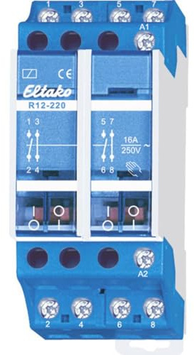 Eltako R12-220-230V Schaltrelais Nennspannung: 230V Schaltstrom (max.): 16A 2 Oeffner, 2 Schließer
