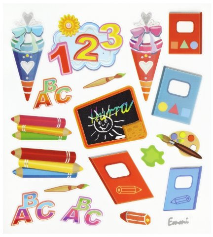 alles-meine.de GmbH 18 TLG. Set Sticker/Aufkleber - Schulanfang Hefte Schule