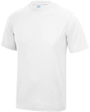 Just Cool Mens Performance Plain T-Shirt (M) (Arctic White)