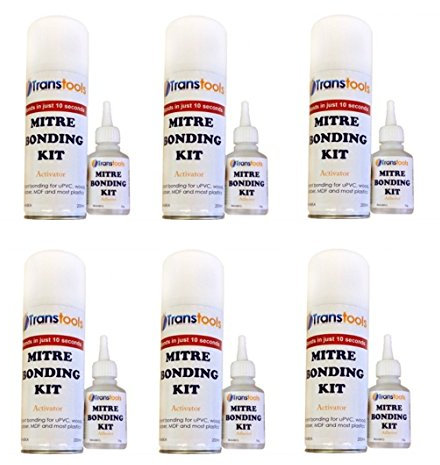 Transtools Mitre Bonding System Kit Superglue and Activator Six Pack