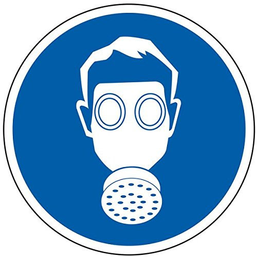 LEMAX® Gebotsschild Atemschutz benutzen, praxisbewährt, Folie, selbstklebend, Ø 100mm