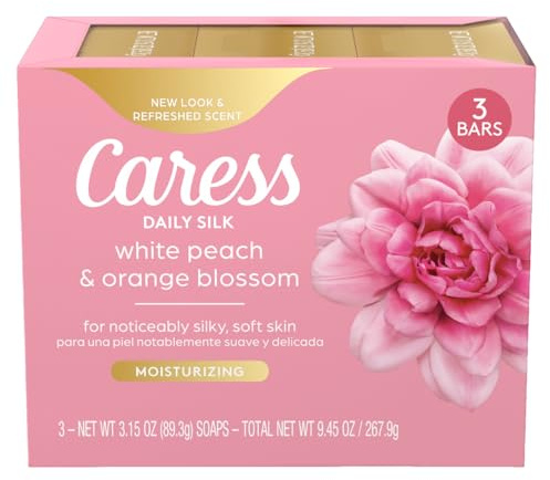 Caress Beauty Bar Soap For Noticeably Silky Soft Skin Daily Silk Extract and Floral Oil Essence 3.15 oz 3 Bars