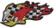 Woody wood Pecker Racing Flag Rockabilly Biker Motorrad Triker Aufnäher Patch