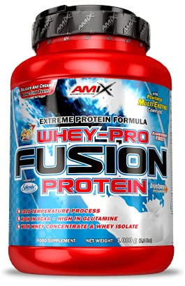 AMIX - Proteína Whey - Pure Fusion - 1 Kg - Concentrado de Suero Ultra Filtrado - Isolada con Splenda - Contiene L-glutamina - Proteínas para Aumentar Masa Muscular - Sabor Doble Chocolate Blanco