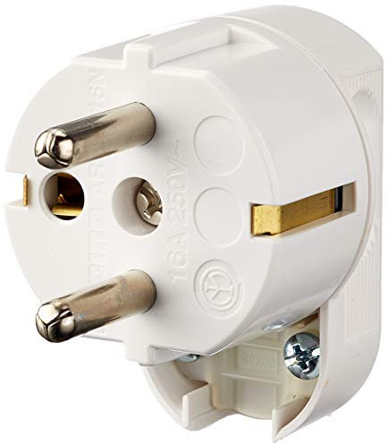 BTicino S2016NB Spina Volante, 2P+T, 10/16A, Multistandard Tedesco/Italiano e Standard Francia, Colore Bianco, 3500 W, 250 V